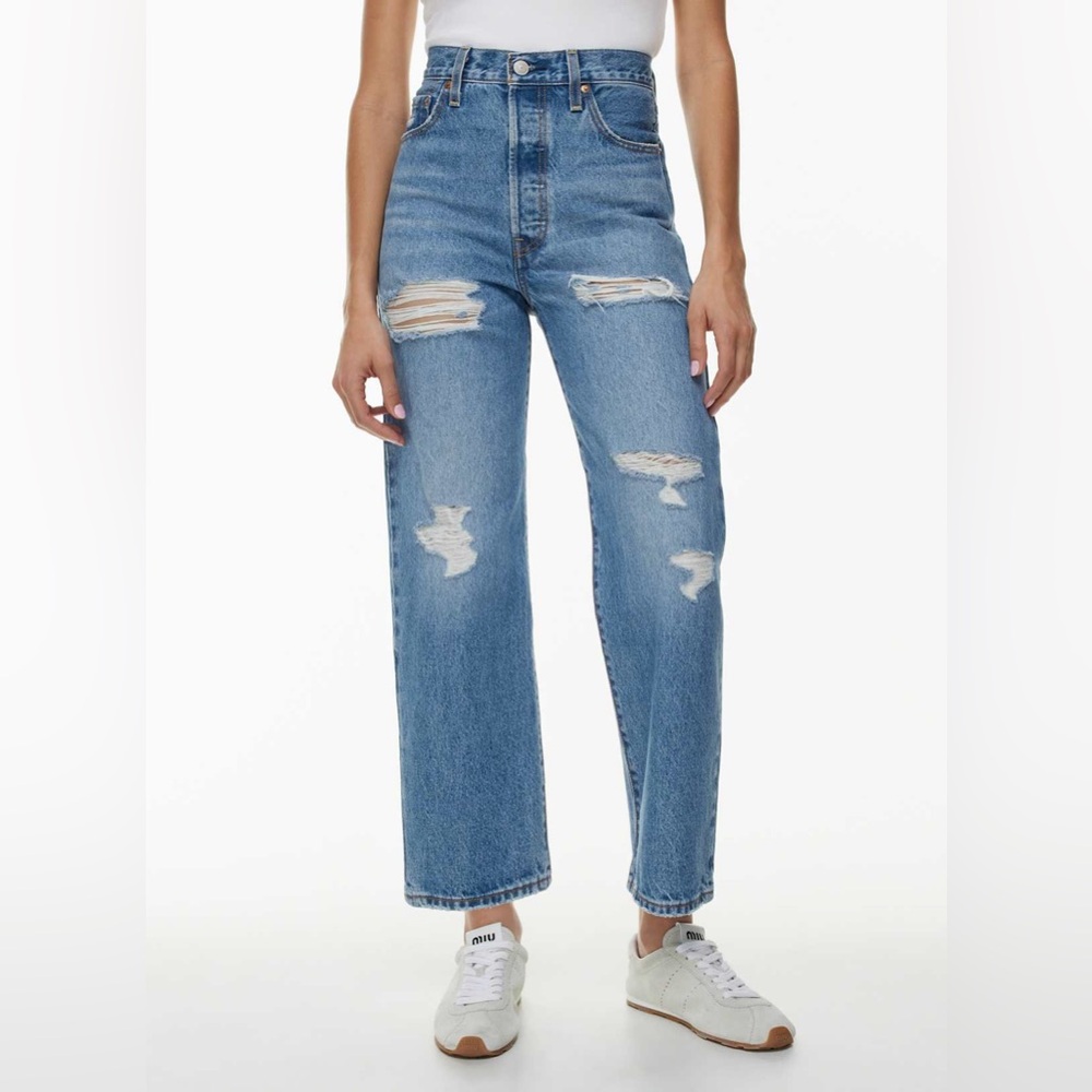 Levi's Ribcage Straight Ankle High-rise Ripped Straight Jeans